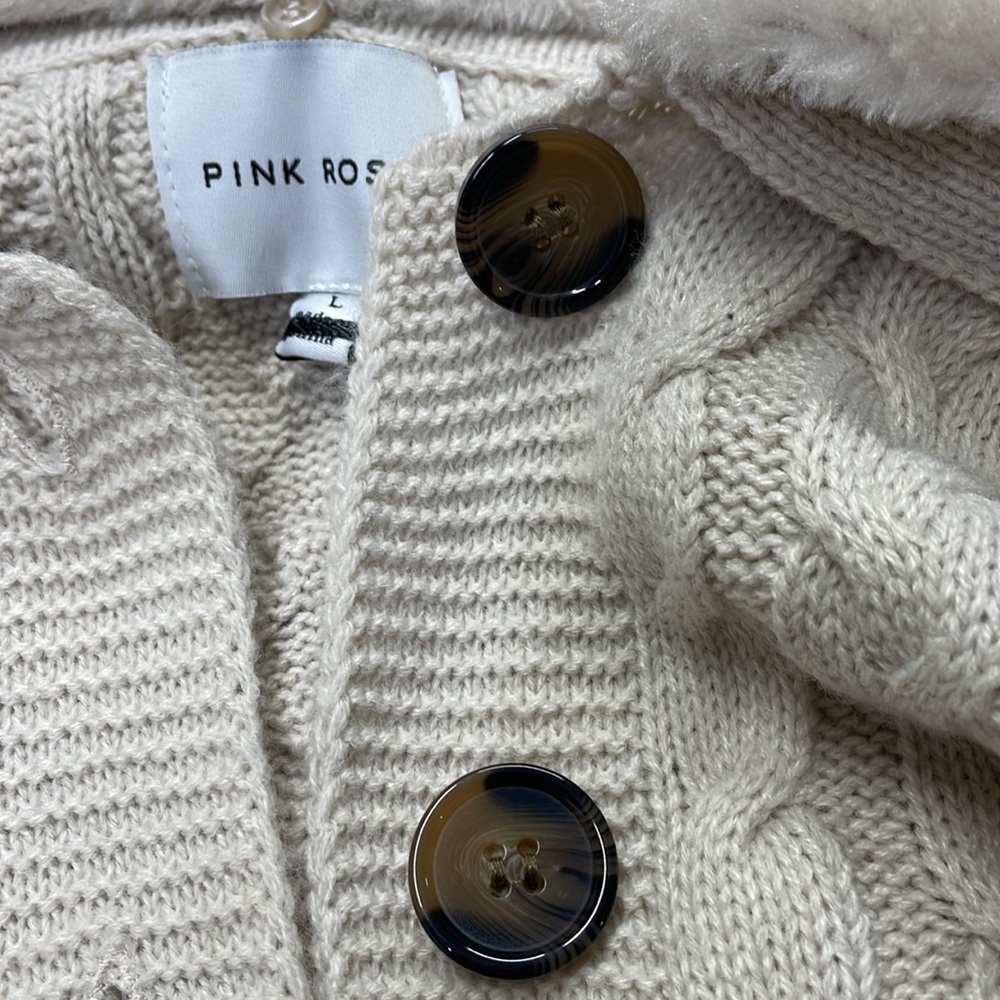 Pink Rose Magic Stone Faux Fur Cardigan NWT - Picture 10 of 11